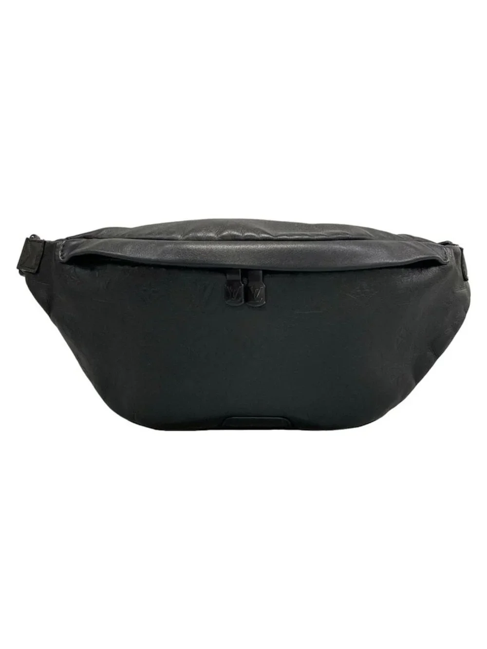 Louis Vuitton Waist Pouch Monogram Shadow Discovery Bum Bag Black Leather
